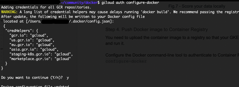 Figure 8. Configure the Docker command-line tool to authenticate to Container Registry